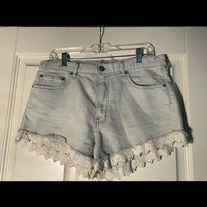 Free People Jean lace shorts size 10.